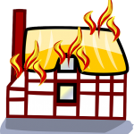 graphic of house on fire